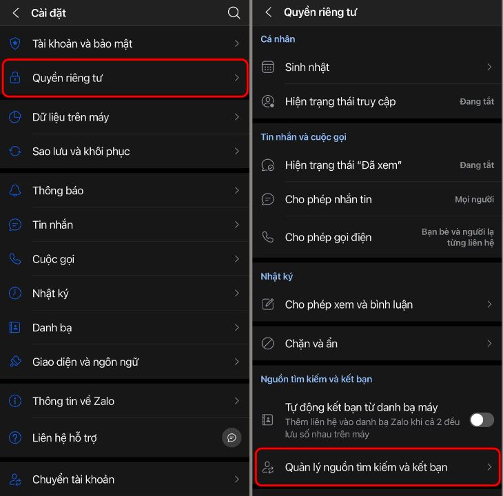 Cách chặn và bỏ chặn tìm Zalo qua số điện thoại - Cách bỏ chặn để người khác có thể tìm lại bạn