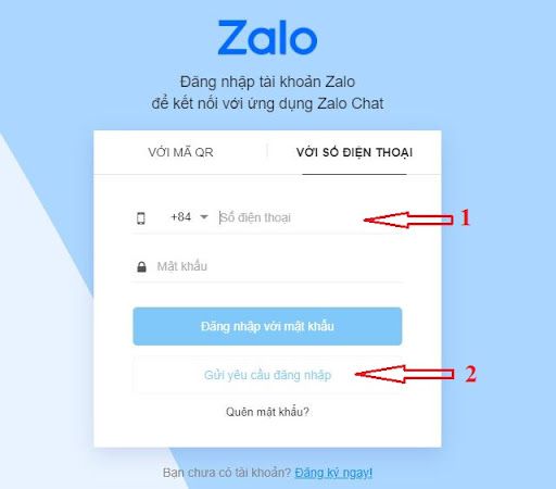 Đăng nhập Zalo trên web thông qua việc gửi yêu cầu đăng nhập.