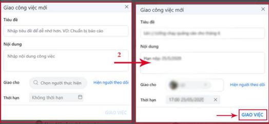 Các bước giao công việc mới trong Zalo